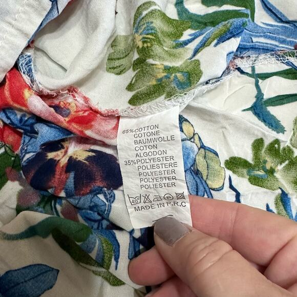 Crochet Floral Sundress Womens Large Boho Knee Length Resort Tropical‎ Festival - Picture 12 of 13